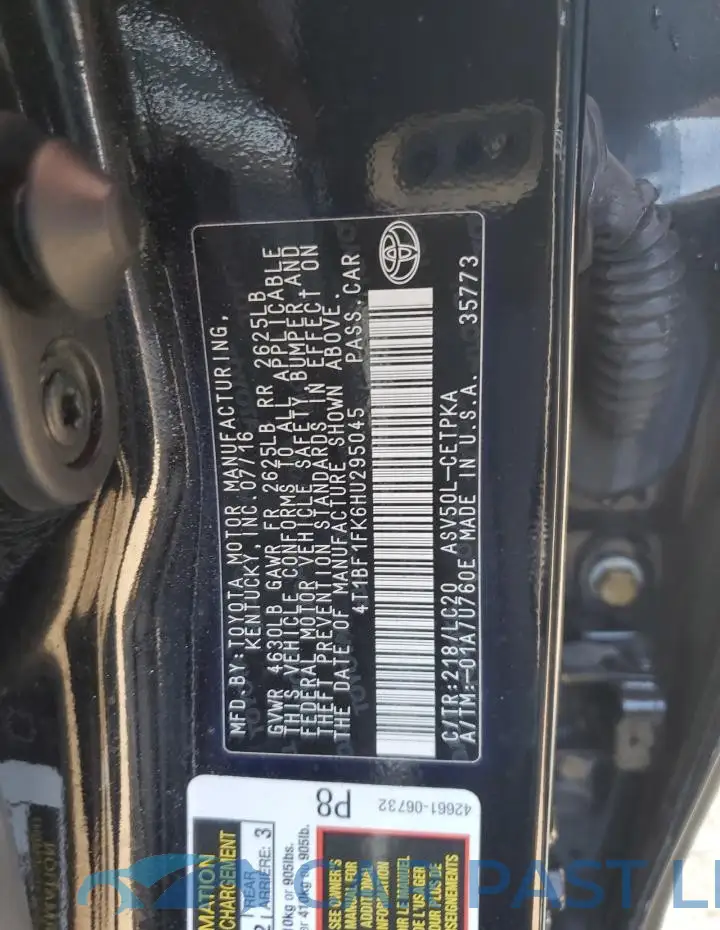 4T1BF1FK6HU295045# 12