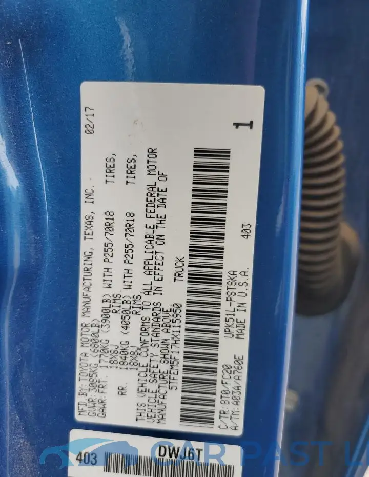 5TFEM5F17HX115950# 12