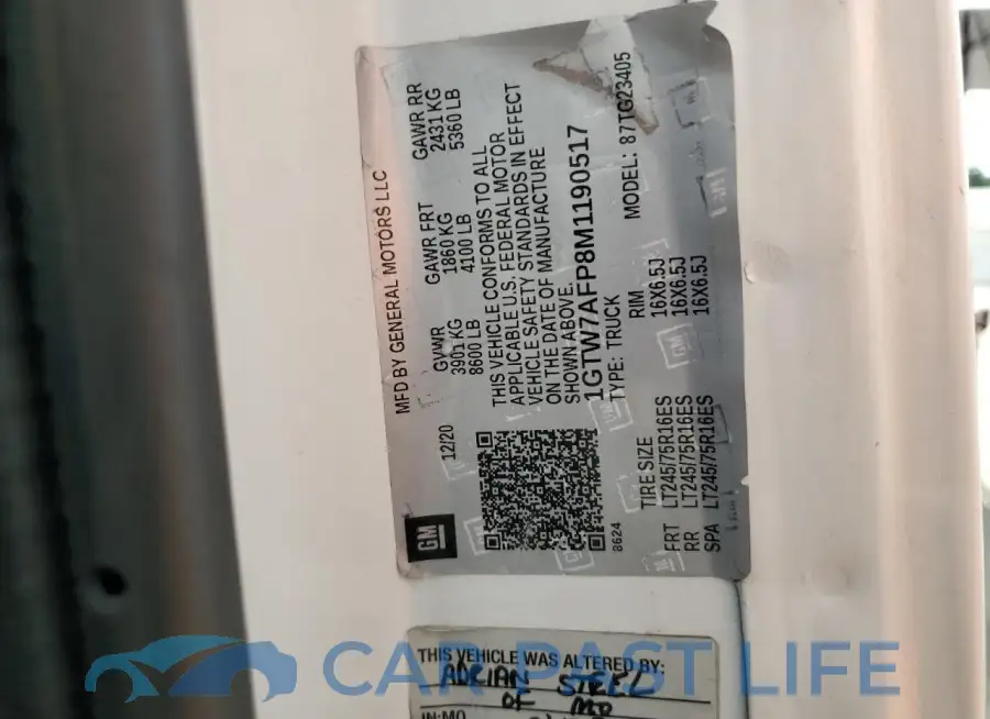 1GTW7AFP8M1190517# 13