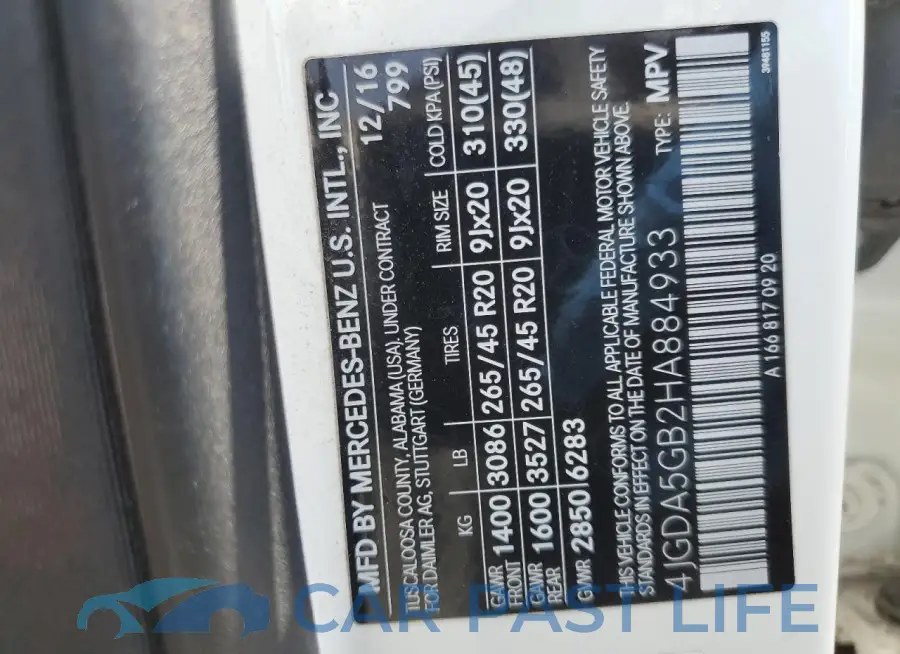 4JGDA5GB2HA884933# 13
