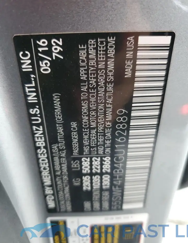 55SWF4HB4GU162889# 12