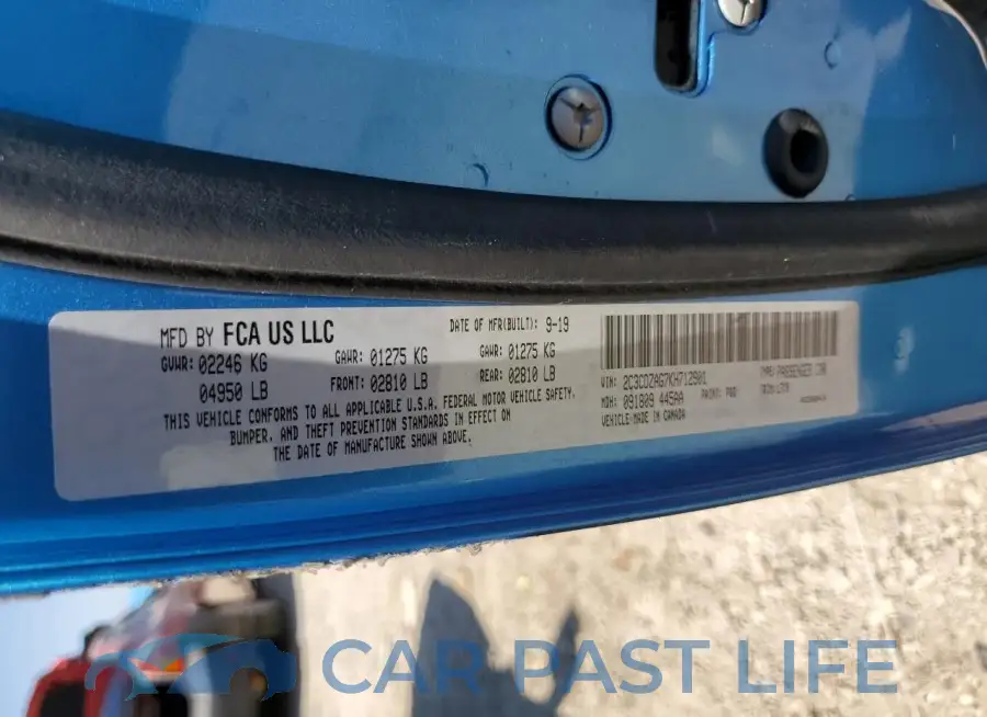 2C3CDZAG7KH712901# 12