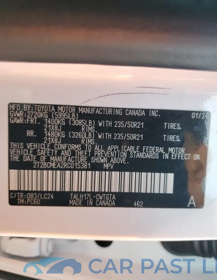 2T2BCMEA2RC015381# 13