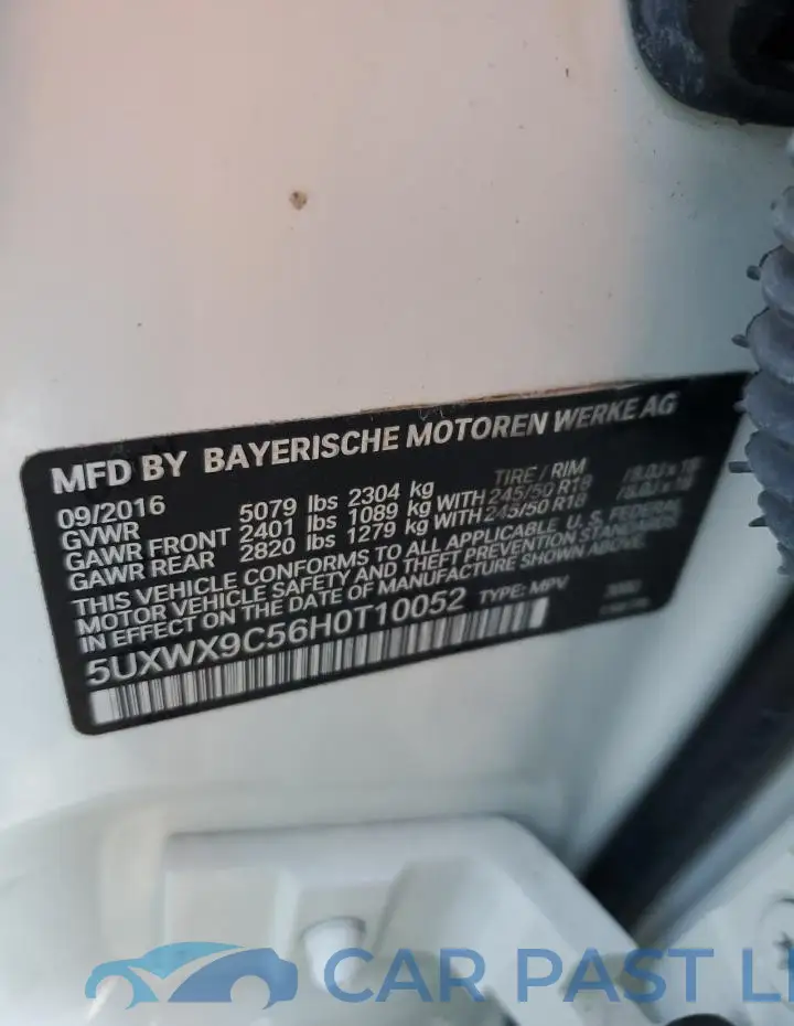 5UXWX9C56H0T10052# 14