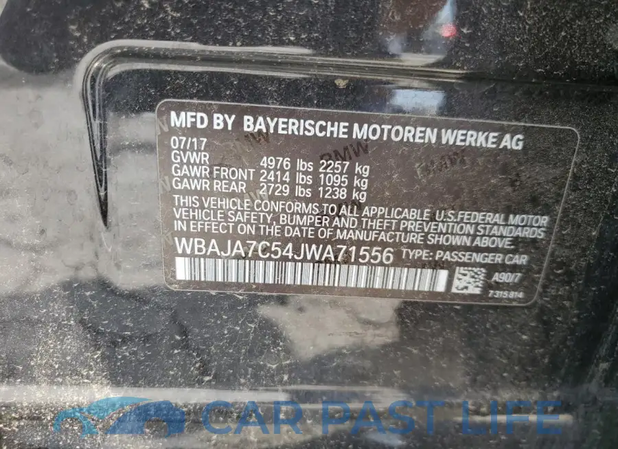 WBAJA7C54JWA71556# 12