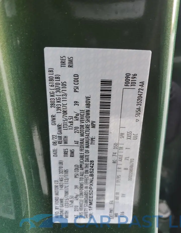 1FMEE5DPXNLB52428# 13
