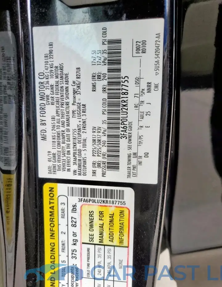 3FA6P0LU2KR187755# 12