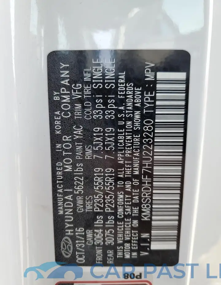 KM8SRDHF7HU223280# 13