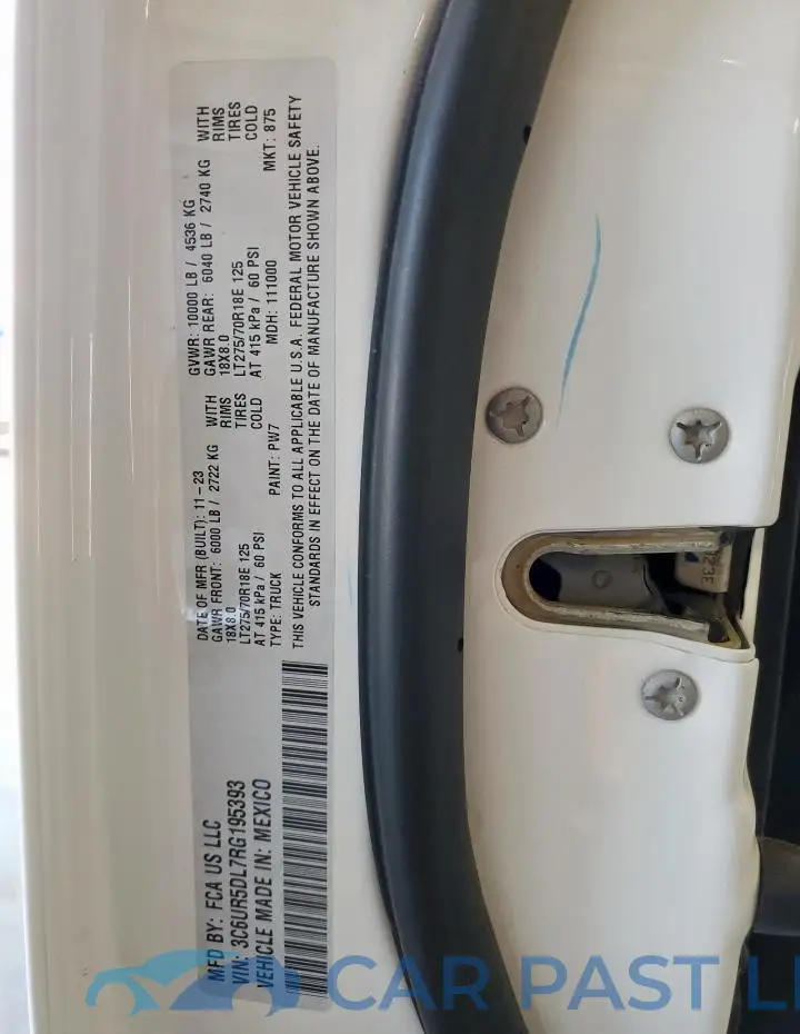 3C6UR5DL7RG195393# 12