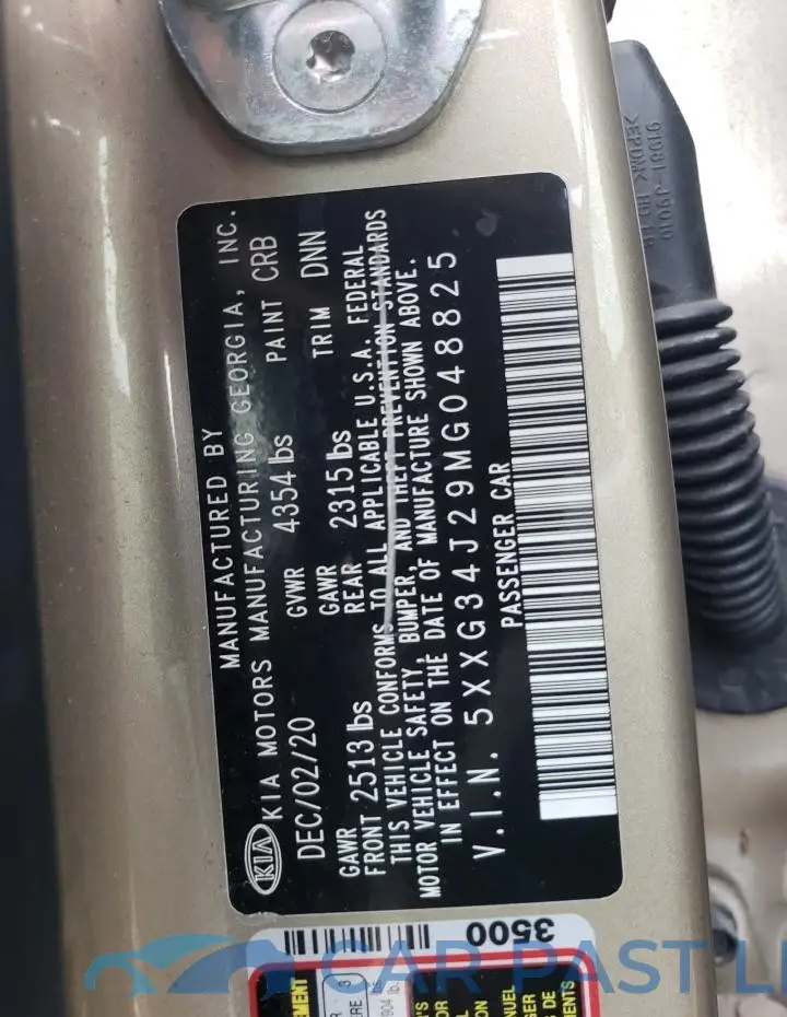 5XXG34J29MG048825# 12