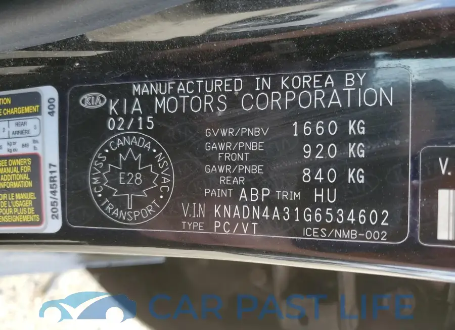 KNADN4A31G6534602# 13