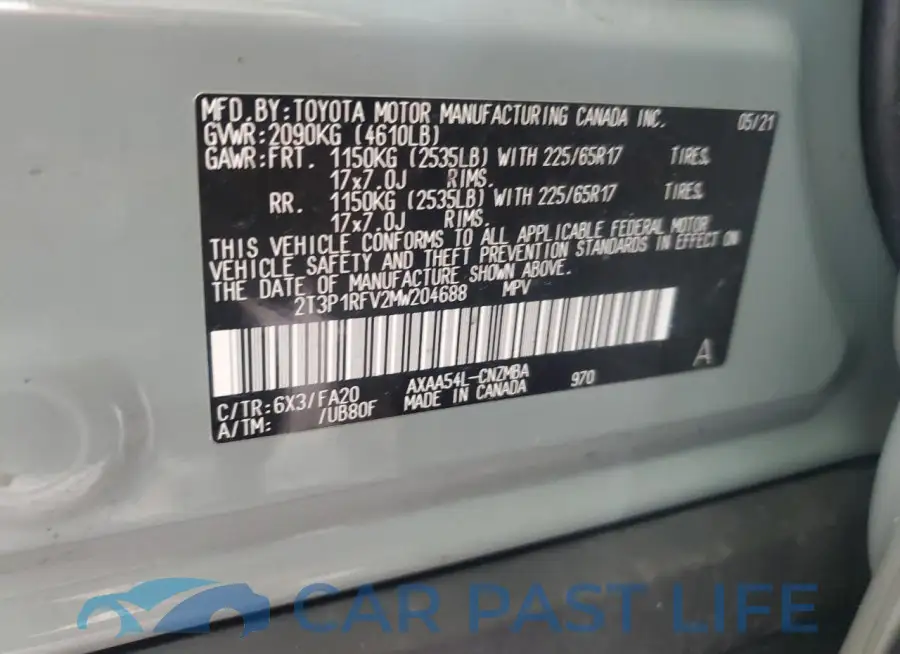 2T3P1RFV2MW204688# 12