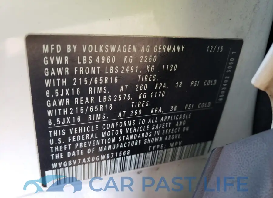 WVGBV7AX0GW571568# 13