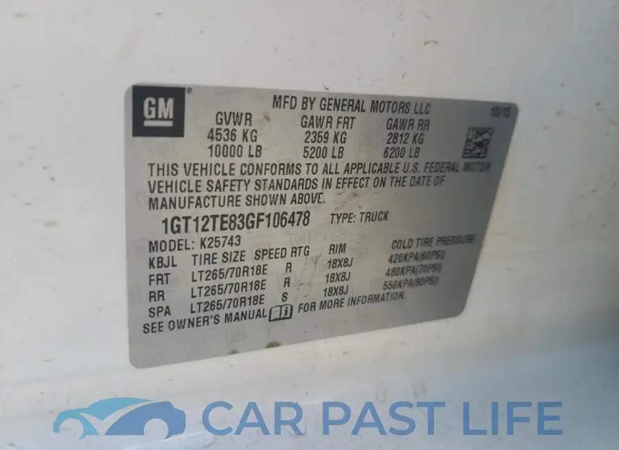 1GT12TE83GF106478# 12