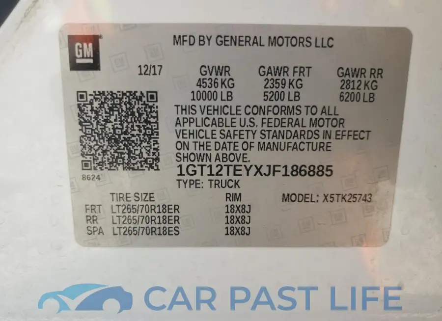 1GT12TEYXJF186885# 12