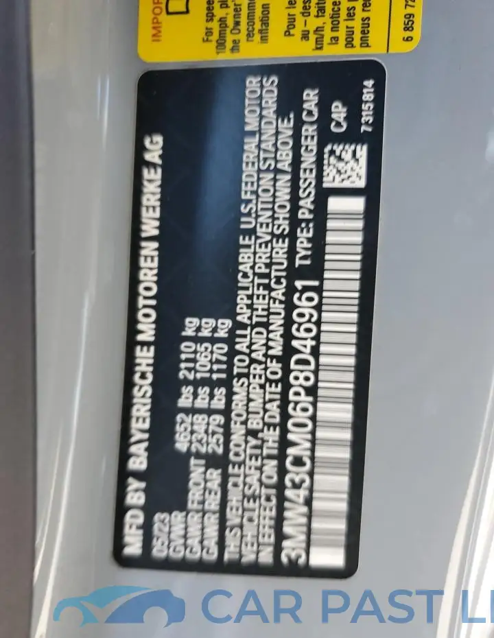 3MW43CM06P8D46961# 12