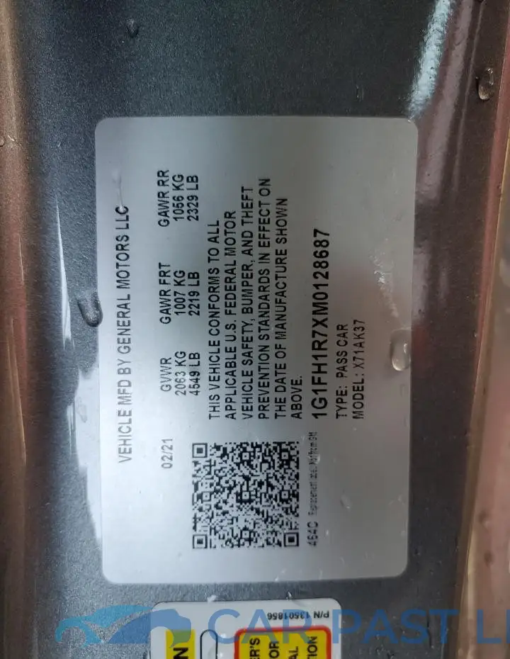 1G1FH1R7XM0128687# 12