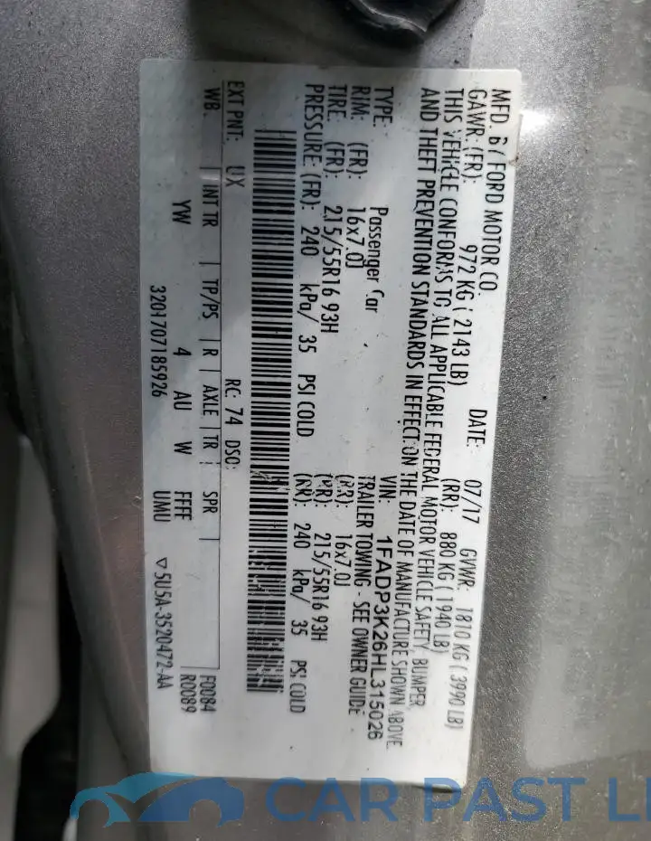 1FADP3K26HL315026# 12