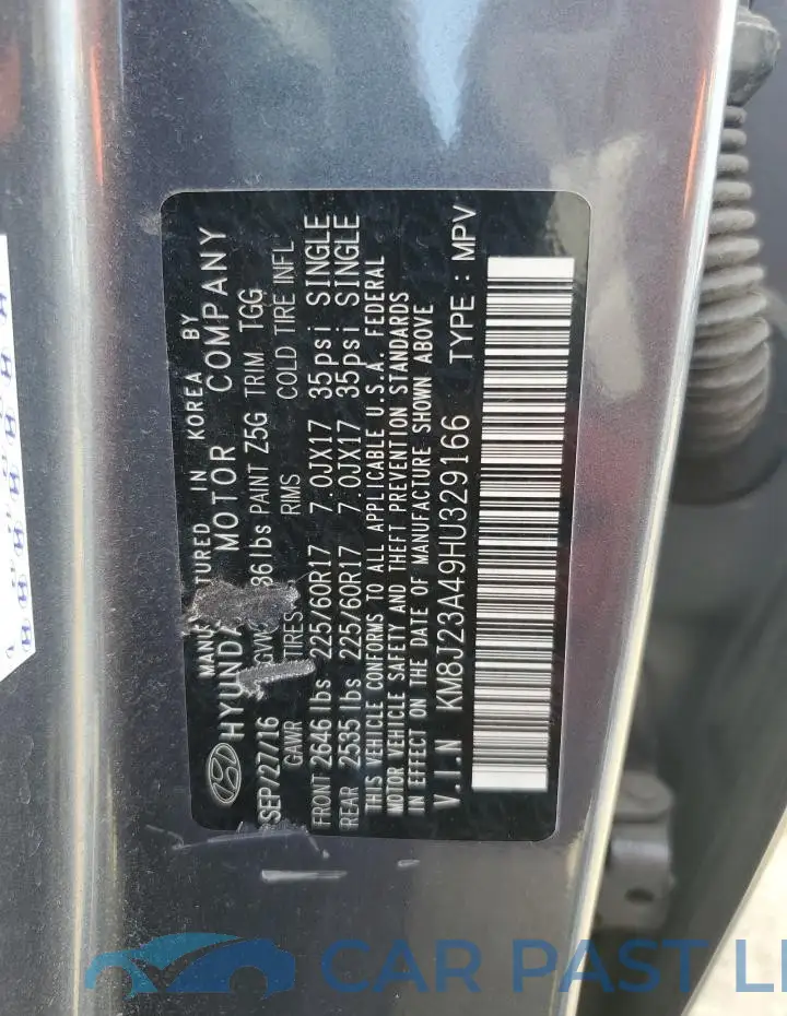 KM8J23A49HU329166# 12
