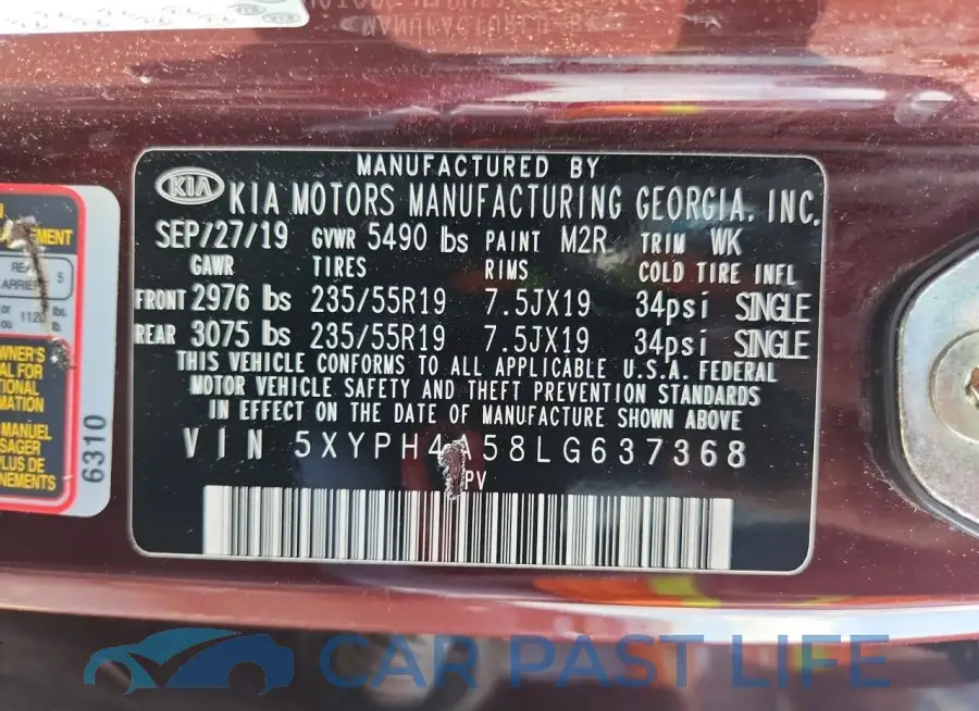 5XYPH4A58LG637368# 14