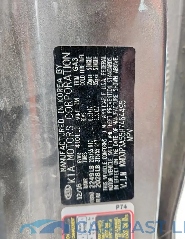 KNDJP3A55H7464495# 12