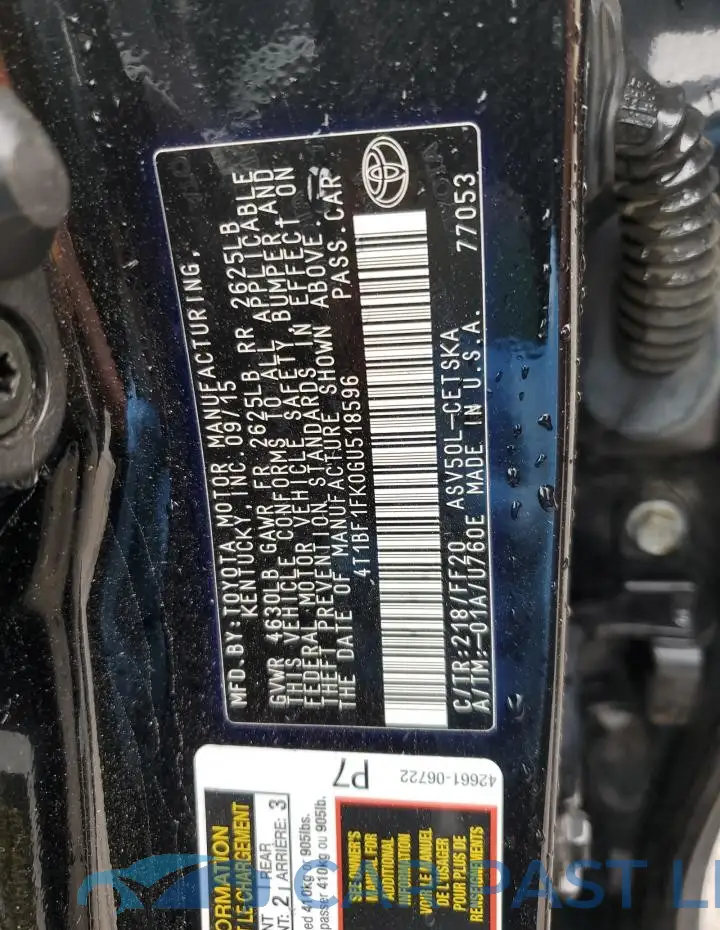 4T1BF1FK0GU518596# 13