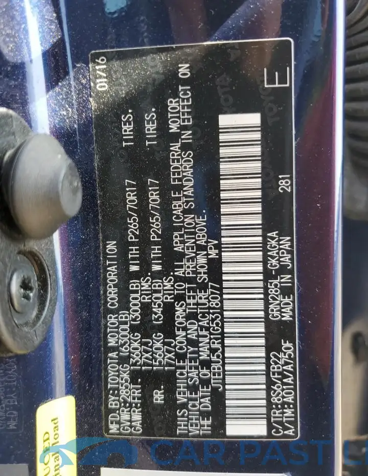 JTEBU5JR1G5318077# 13