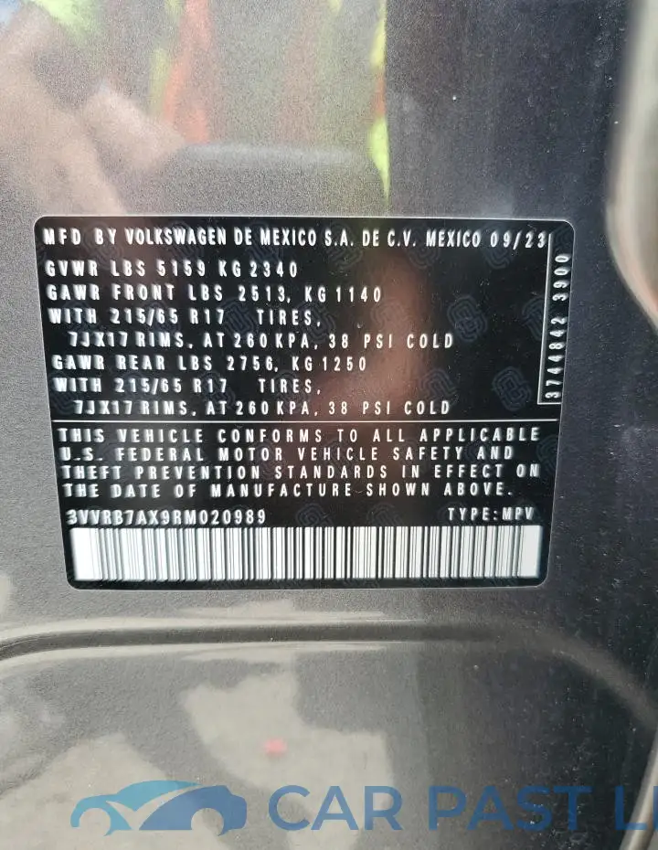 3VVRB7AX9RM020989# 13