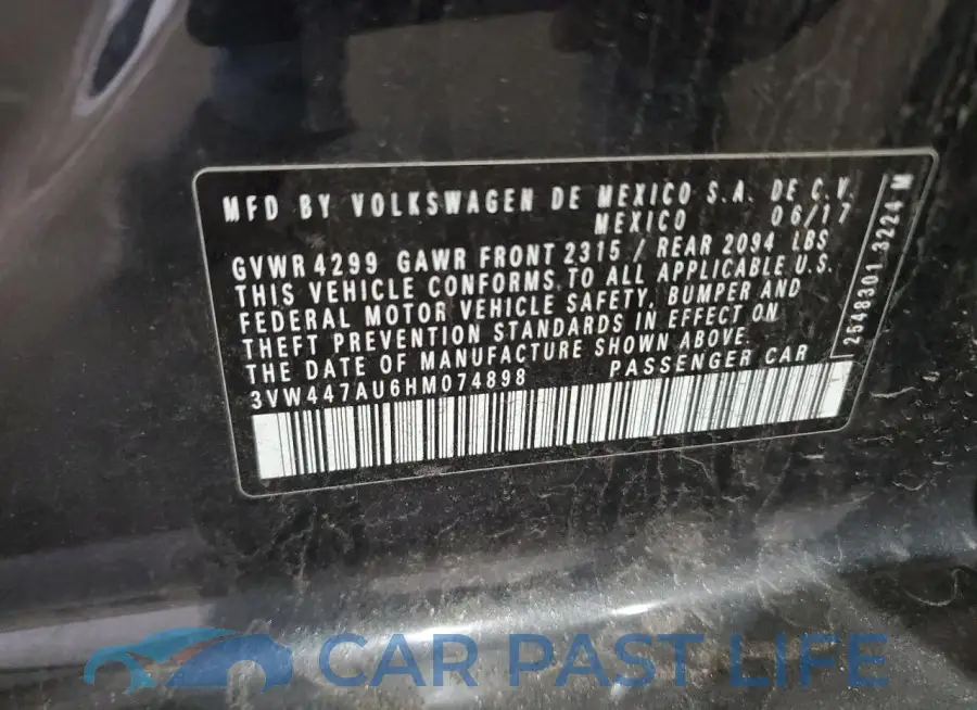 3VW447AU6HM074898# 12