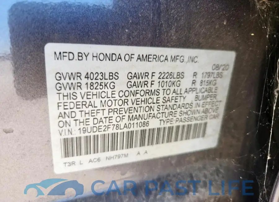 19UDE2F78LA011086# 12