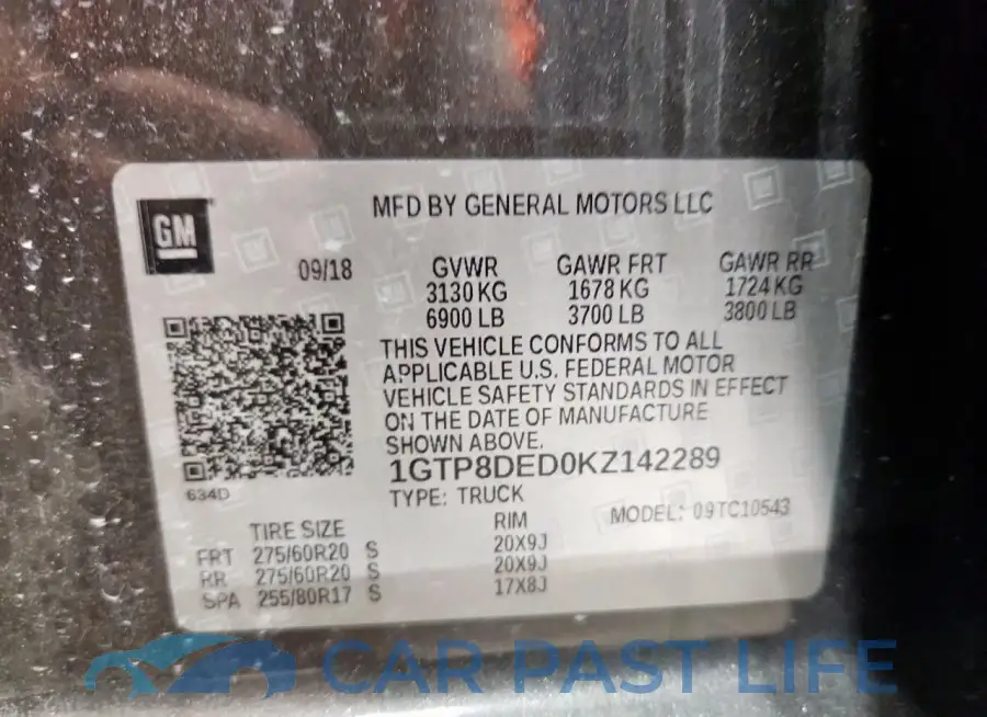 1GTP8DED0KZ142289# 12