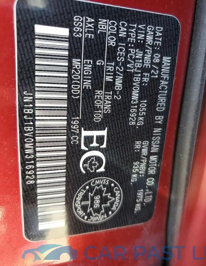 JN1BJ1BV0MW316928# 14