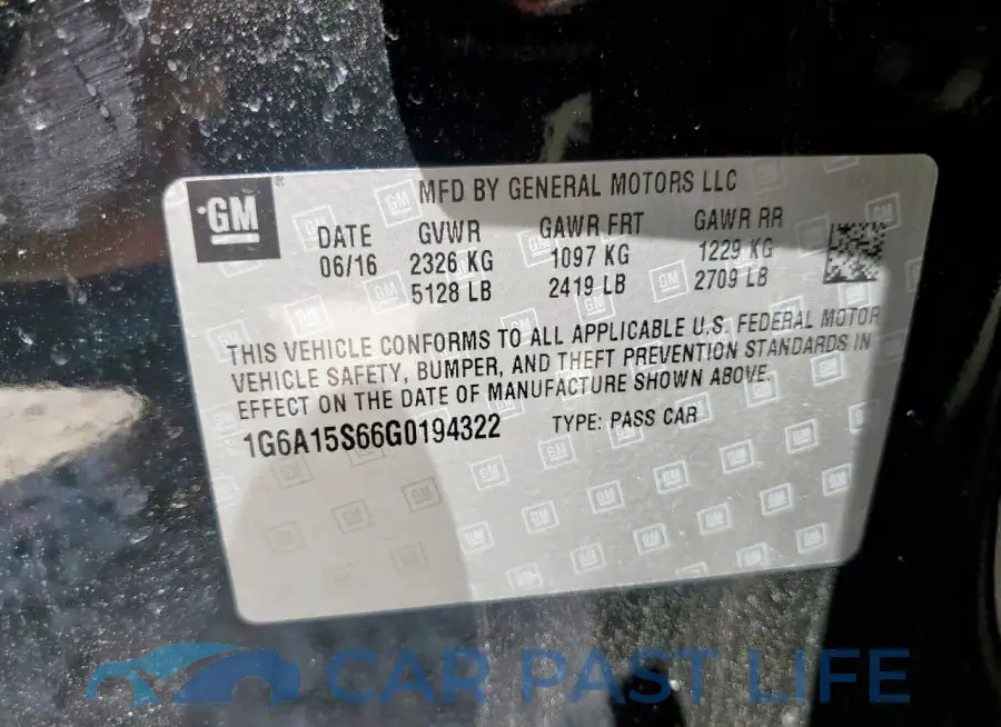 1G6A15S66G0194322# 12