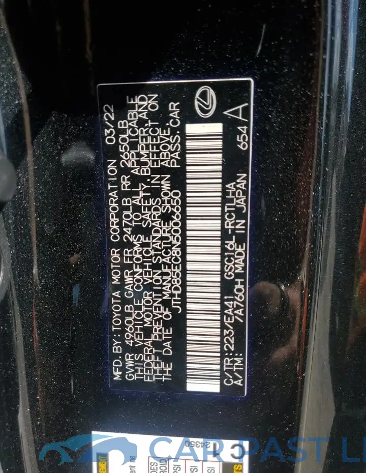 JTHD85EC8N5006650# 12