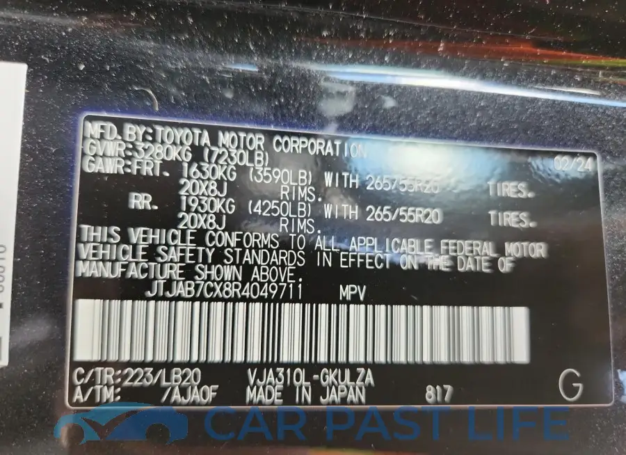 JTJAB7CX8R4049711# 14
