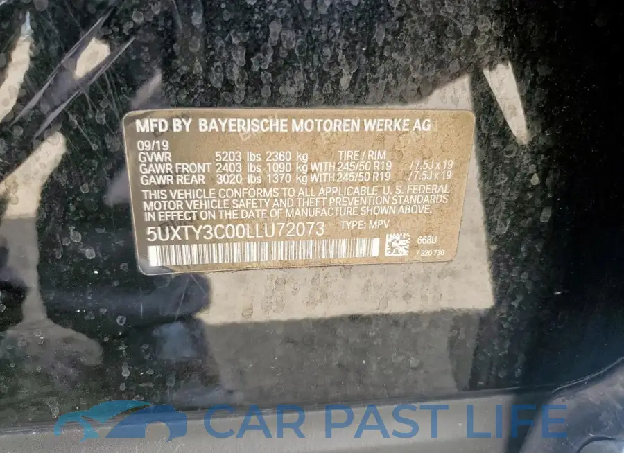 5UXTY3C00LLU72073# 13
