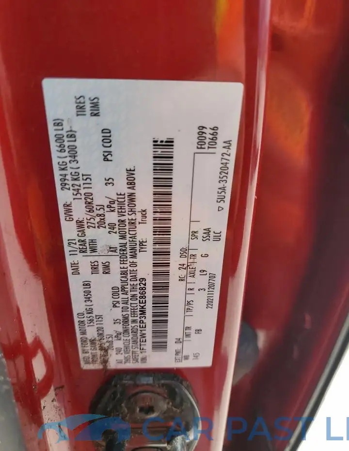 1FTEW1EP3MKE86829# 13