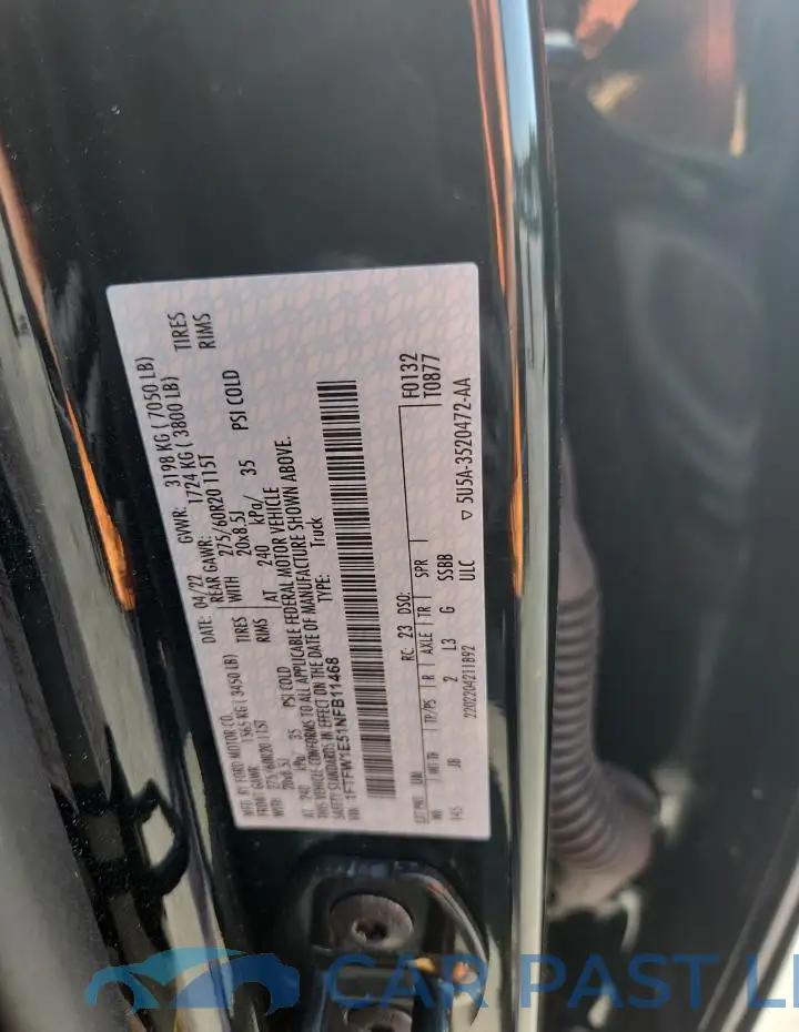 1FTFW1E51NFB11468# 12