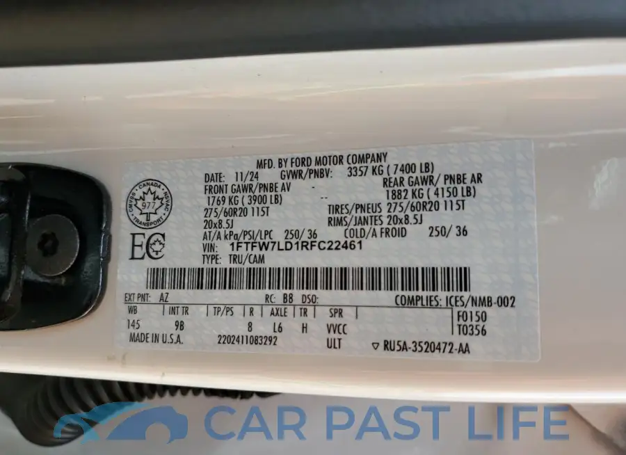 1FTFW7LD1RFC22461# 12