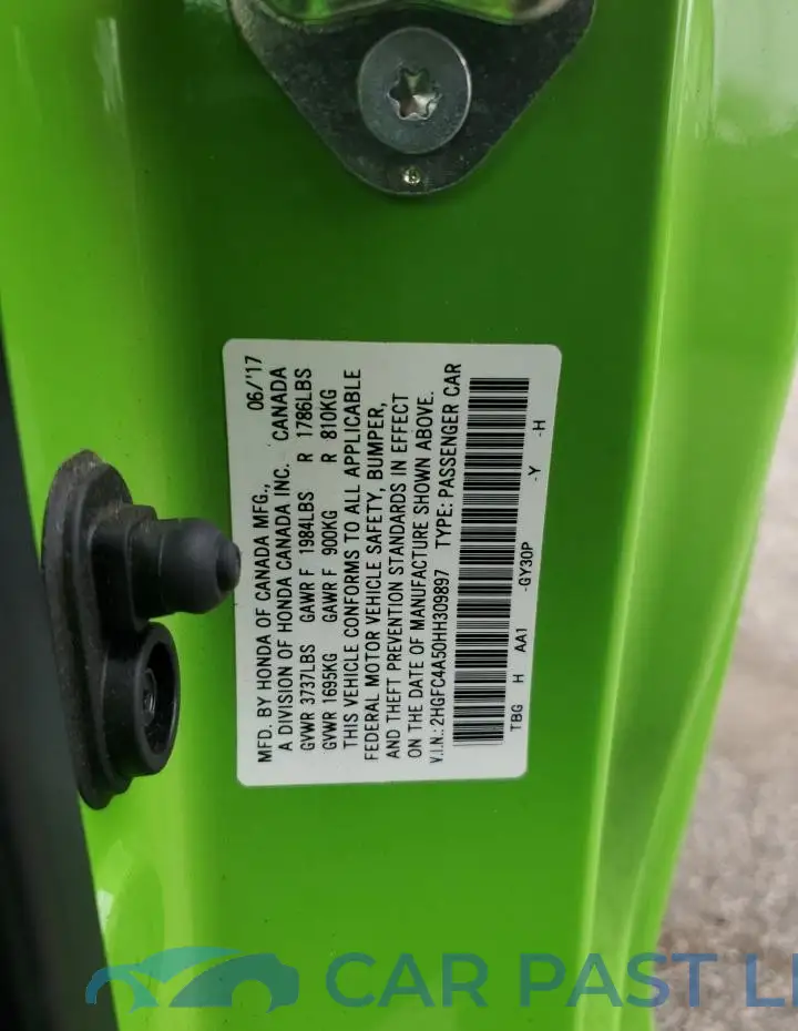 2HGFC4A50HH309897# 12