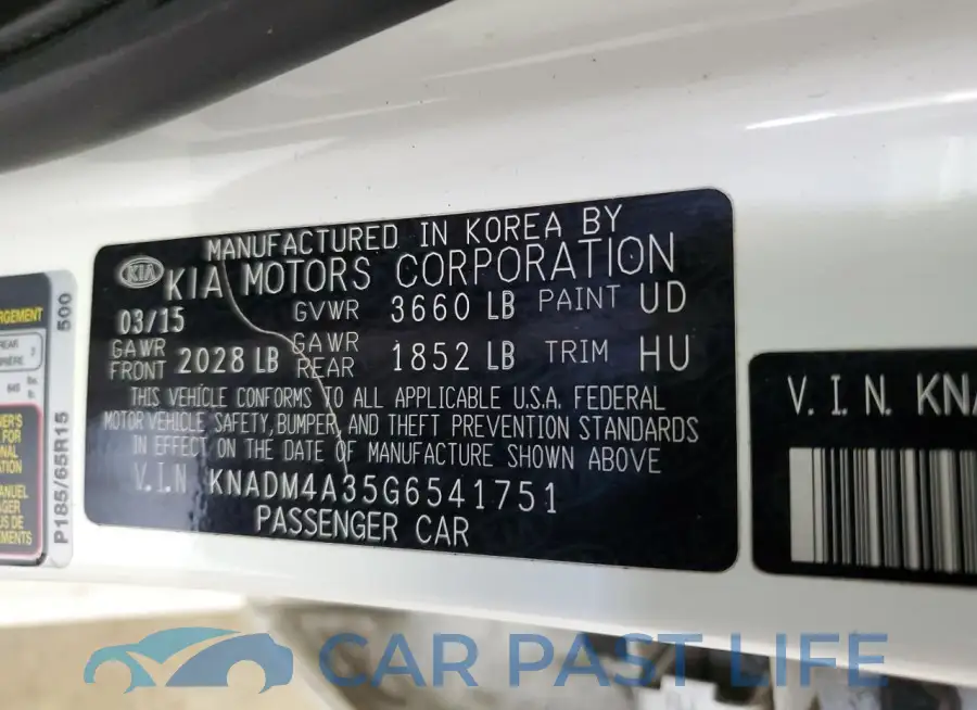 KNADM4A35G6541751# 12
