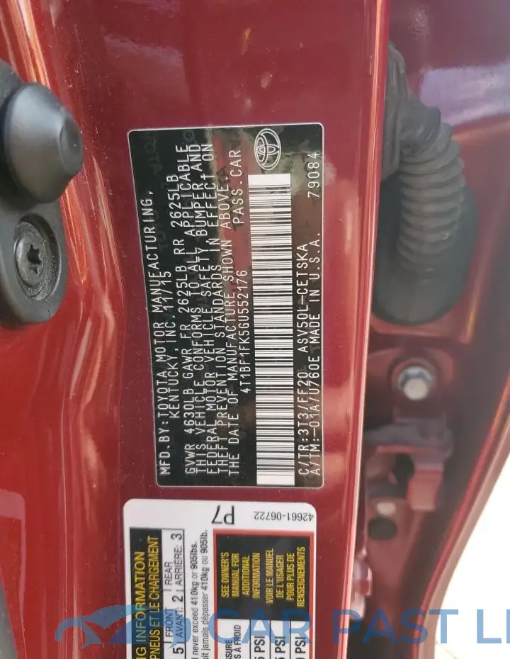 4T1BF1FK5GU552176# 12