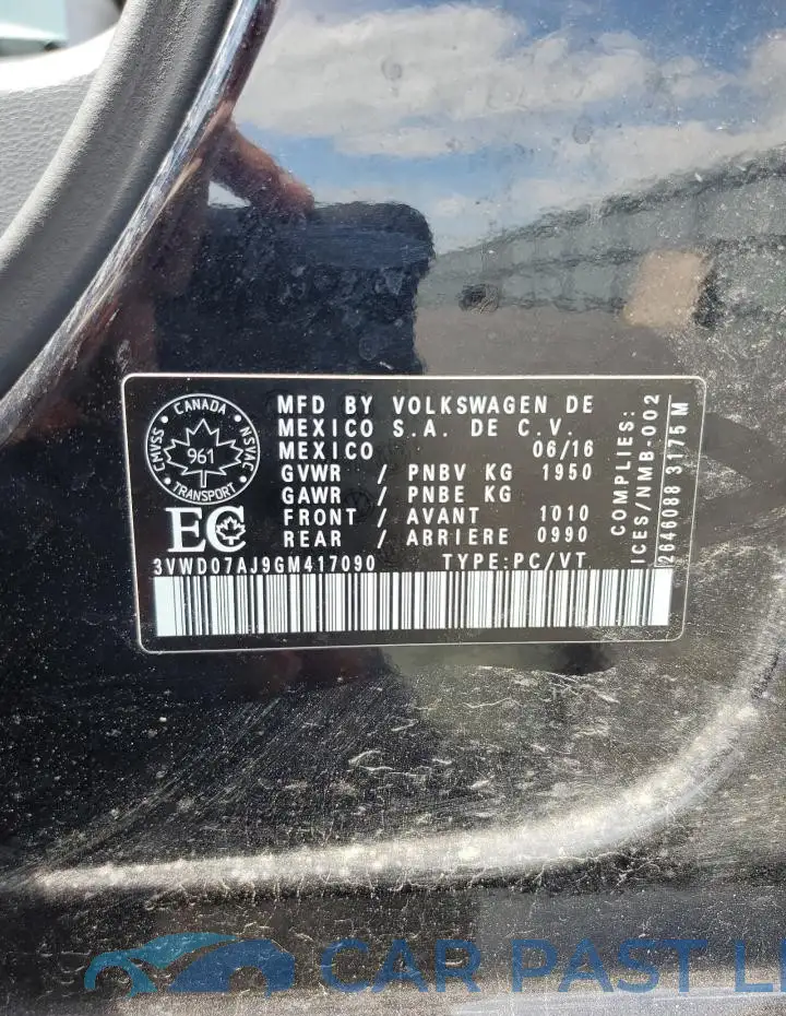 3VWD07AJ9GM417090# 12