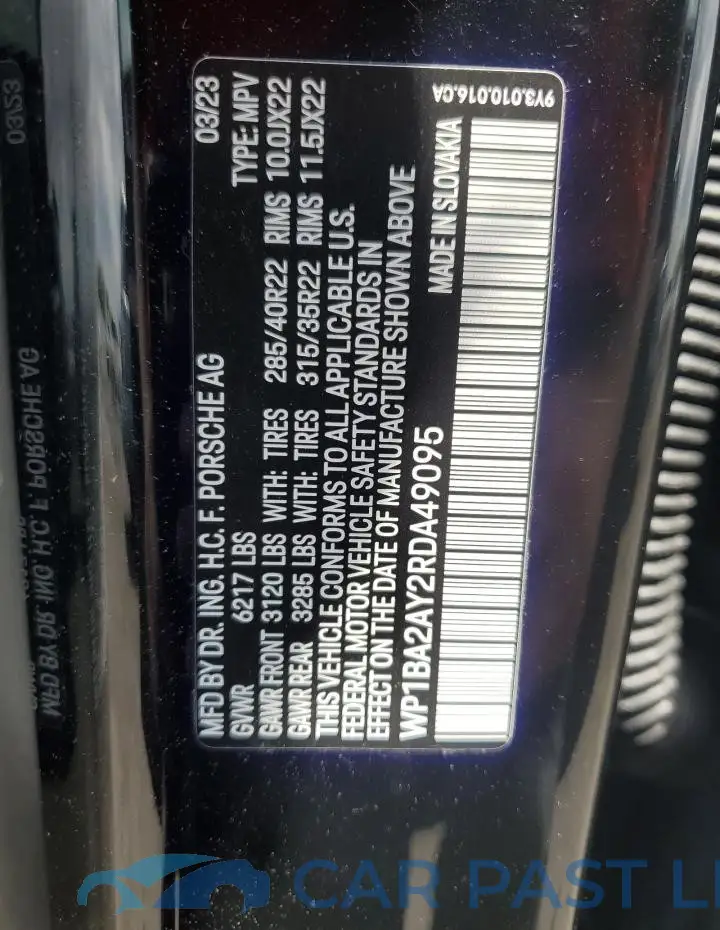 WP1BA2AY2RDA49095# 13