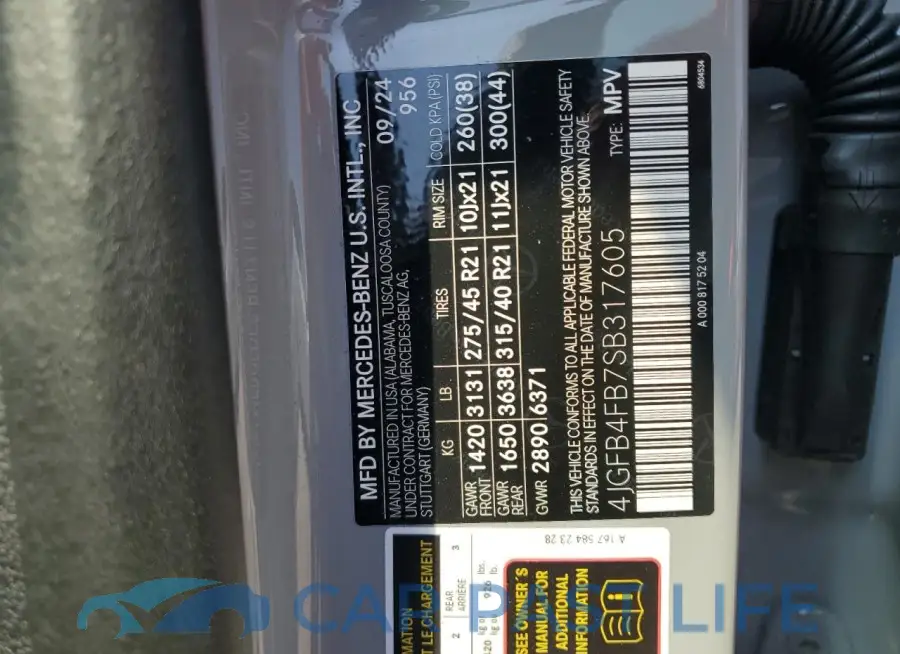 4JGFB4FB7SB317605# 13