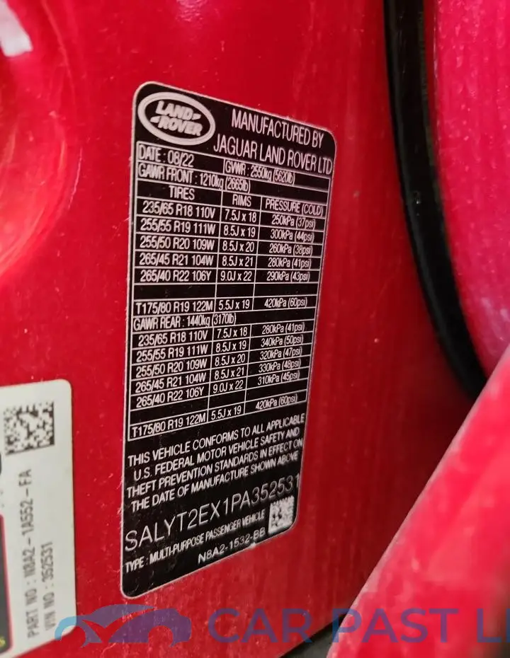SALYT2EX1PA352531# 13