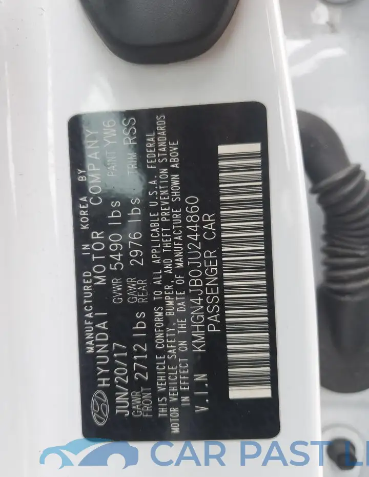 KMHGN4JB0JU244860# 12