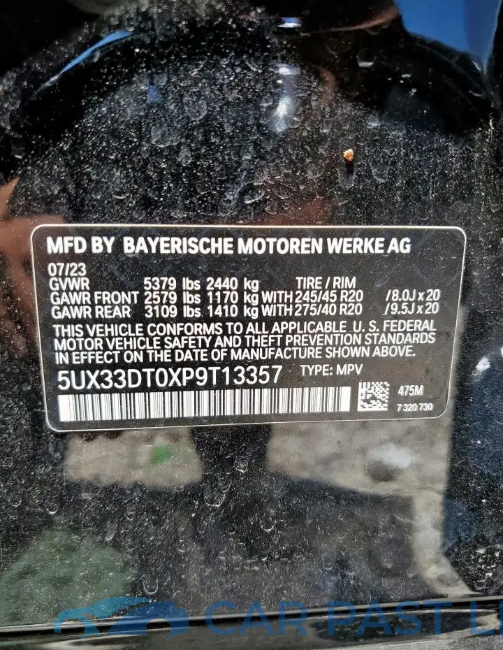 5UX33DT0XP9T13357# 13