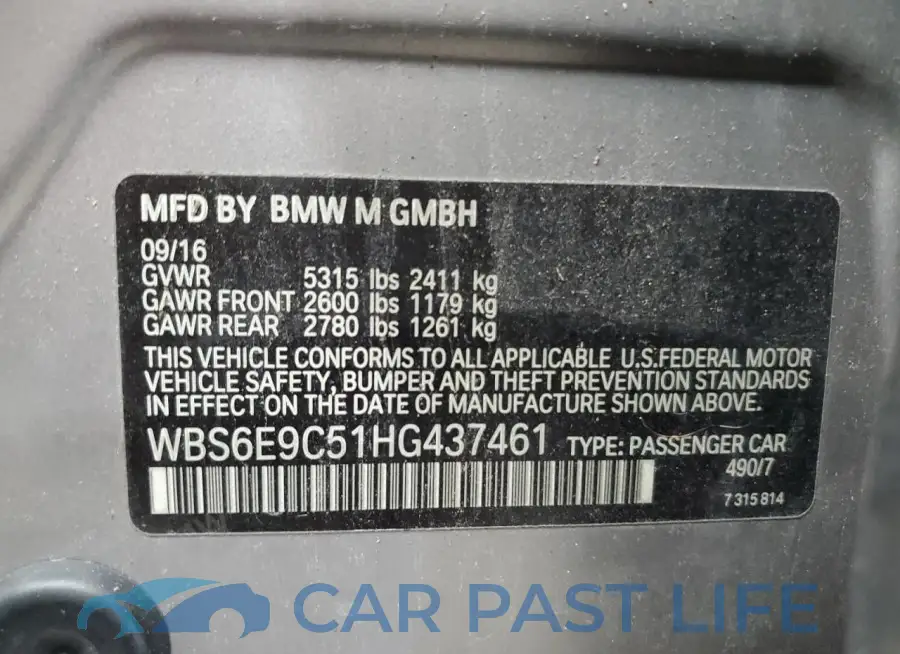 WBS6E9C51HG437461# 13