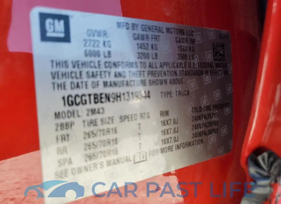 1GCGTBEN9H1319344# 12